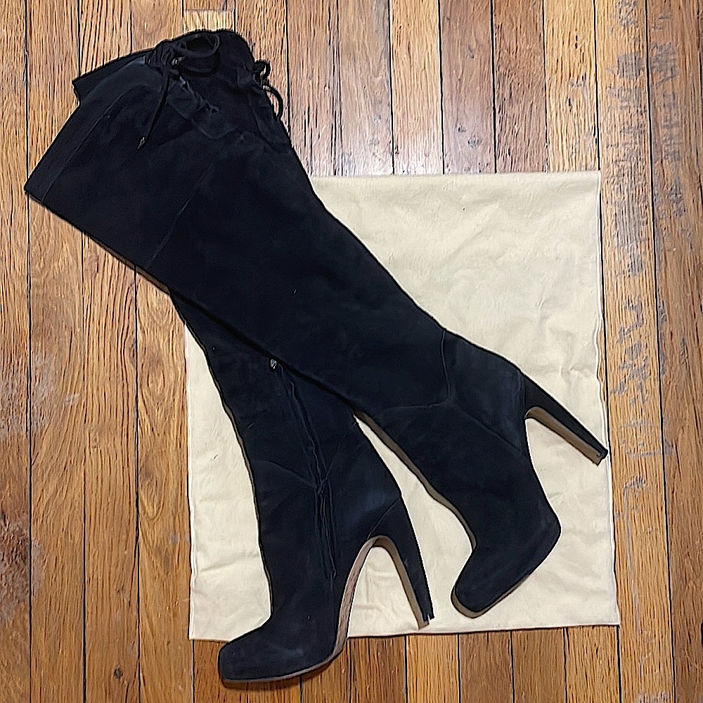 Sam Edelman Suede Kayla Over-the-Knee Boot in Black